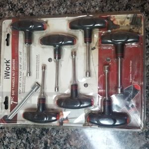 iWork 7 piece sae T-Handle nut drivers new in package corrosion resistant chrome